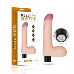 Lovetoy Real Softee 8'' Vibrating Realistic Dildo with Balls - Light