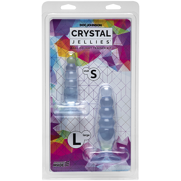 Doc Johnson Crystal Jellies Anal Delight Trainer Kit - Clear