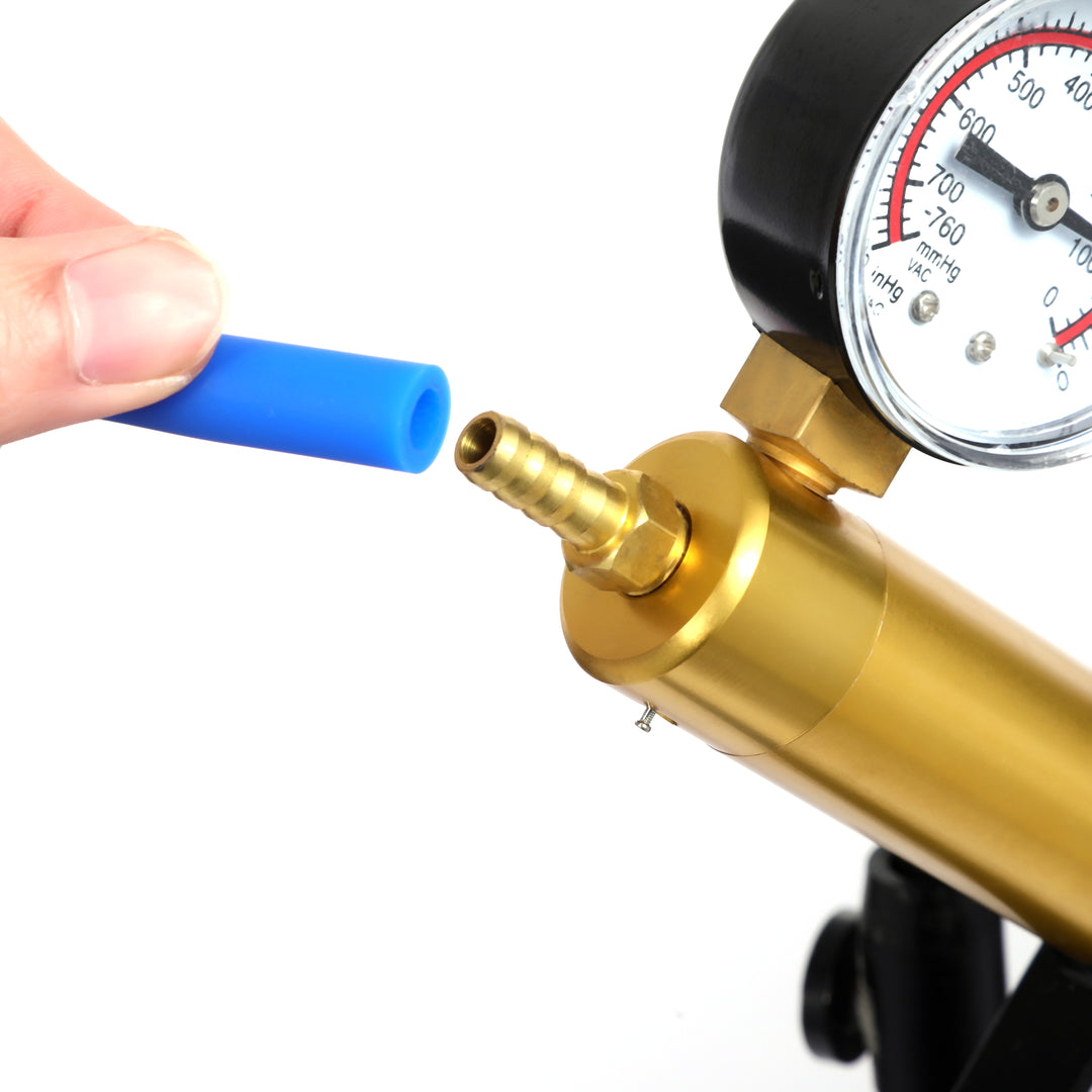 LuxaMax 2.0 Professional Brass Power Handle Pump with PSI Gauge