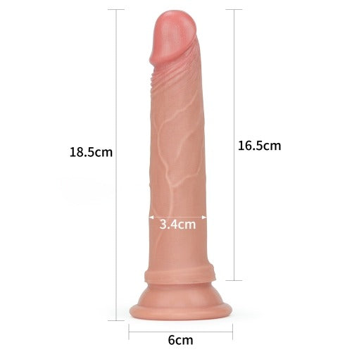 Lovetoy Dual Layered 7" Silicone Nature Cock