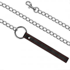 Bondage Fetish Collar & Leash Set - Black & Red