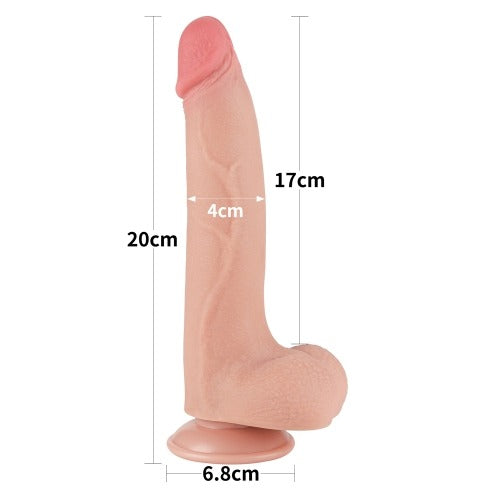 Lovetoy 8.5"Sliding Skin Dual Layer Dildo - Light