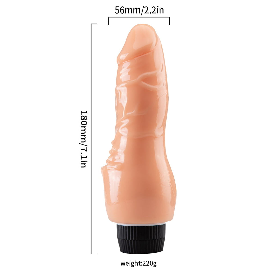 Lance's Cock QSDZ-012 Ultra Realistic Vibrating 7.3'' Dildo - Light