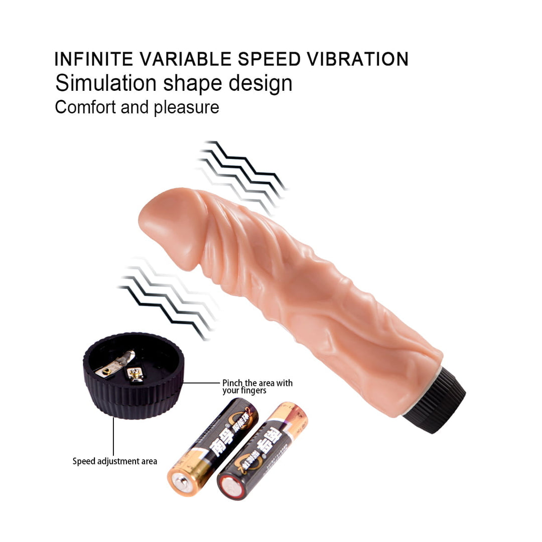 Lance's Cock QSDZ-010 Ultra Realistic Vibrating 8.6'' Dildo - Light