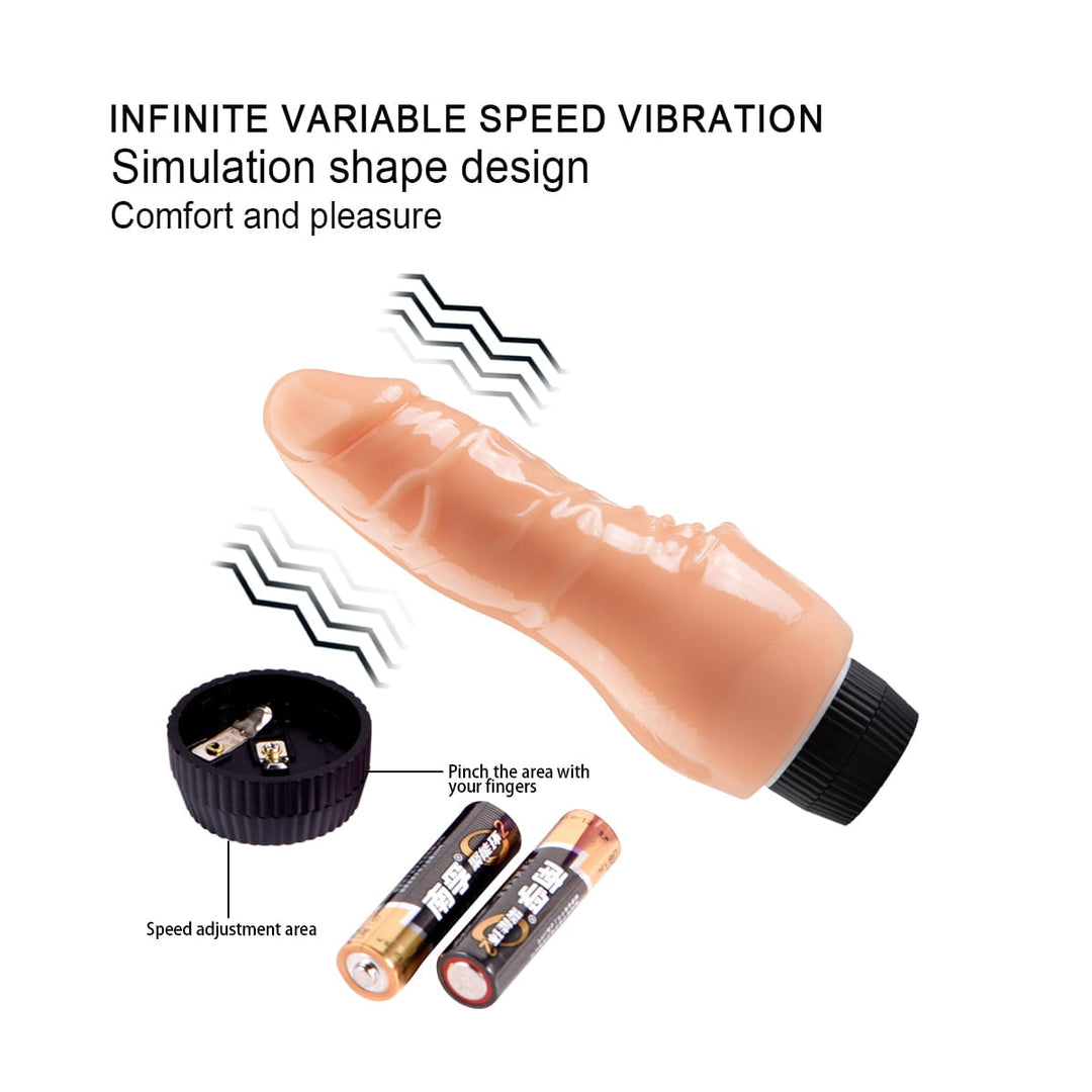 Lance's Cock 7.3" Realistic Dildo Vibrator - Light