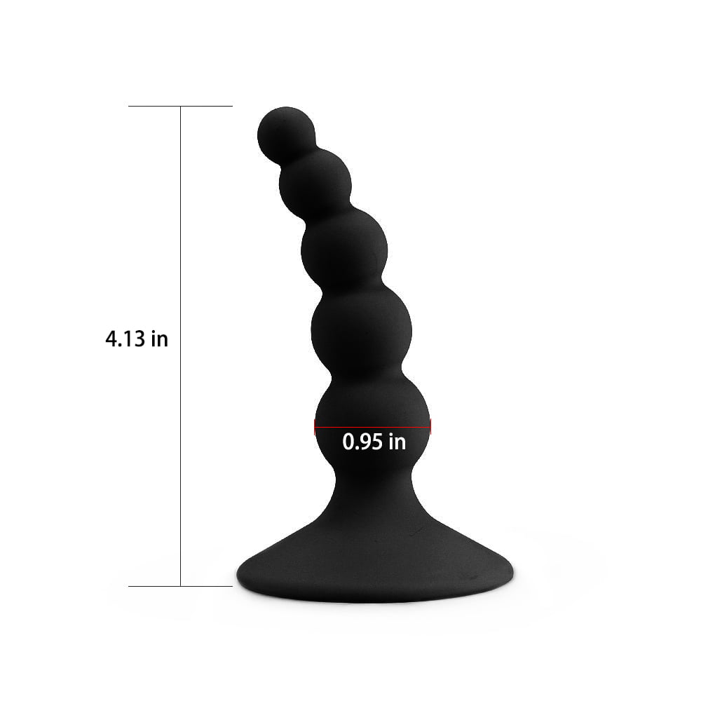 Lovetoy Silicone 4" Beaded Anal Plug - Black