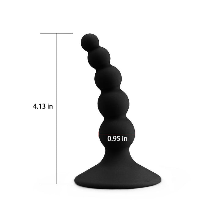 Lovetoy Silicone 4" Beaded Anal Plug - Black