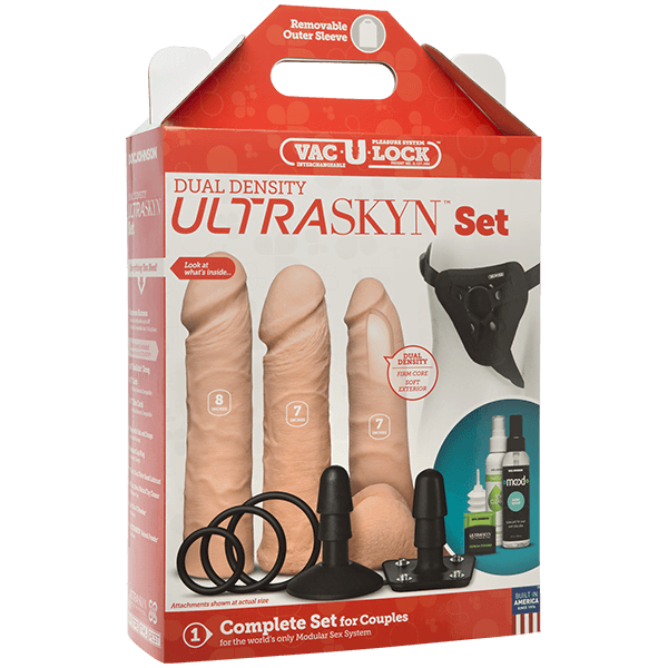 Doc Johnson Vac-U-Lock Dual Density ULTRASKYN Strap-On Set