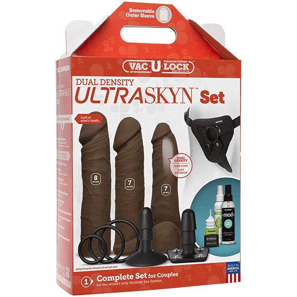 Doc Johnson Vac-U-Lock Dual Density ULTRASKYN Strap-On Set