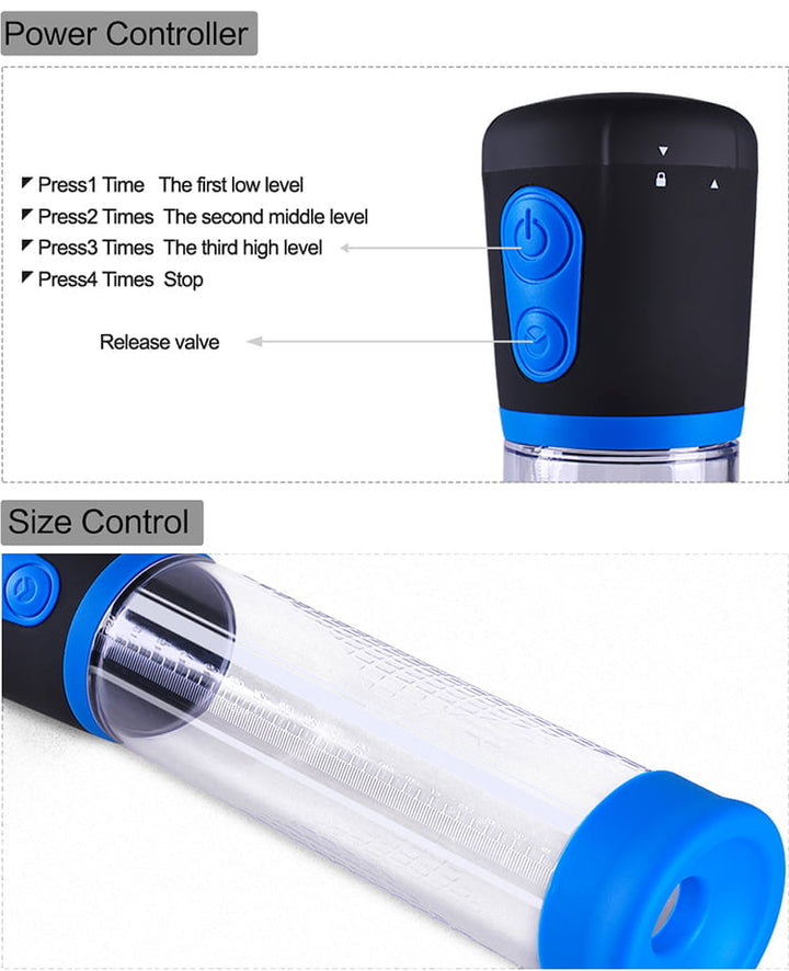 Powerup Auto Vacuum Penis Pump - Blue