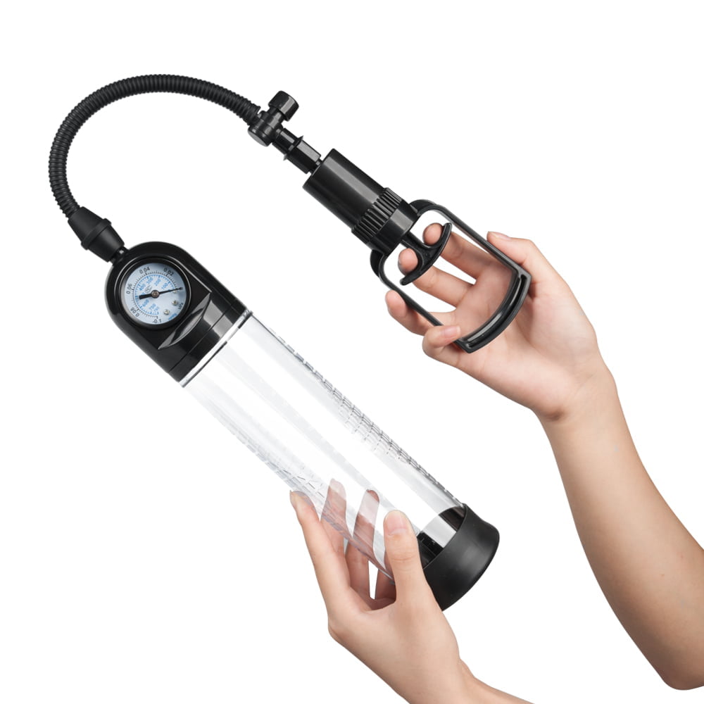 Powerup Penis Pump Enlargement System with Pressure Gauge - Clear