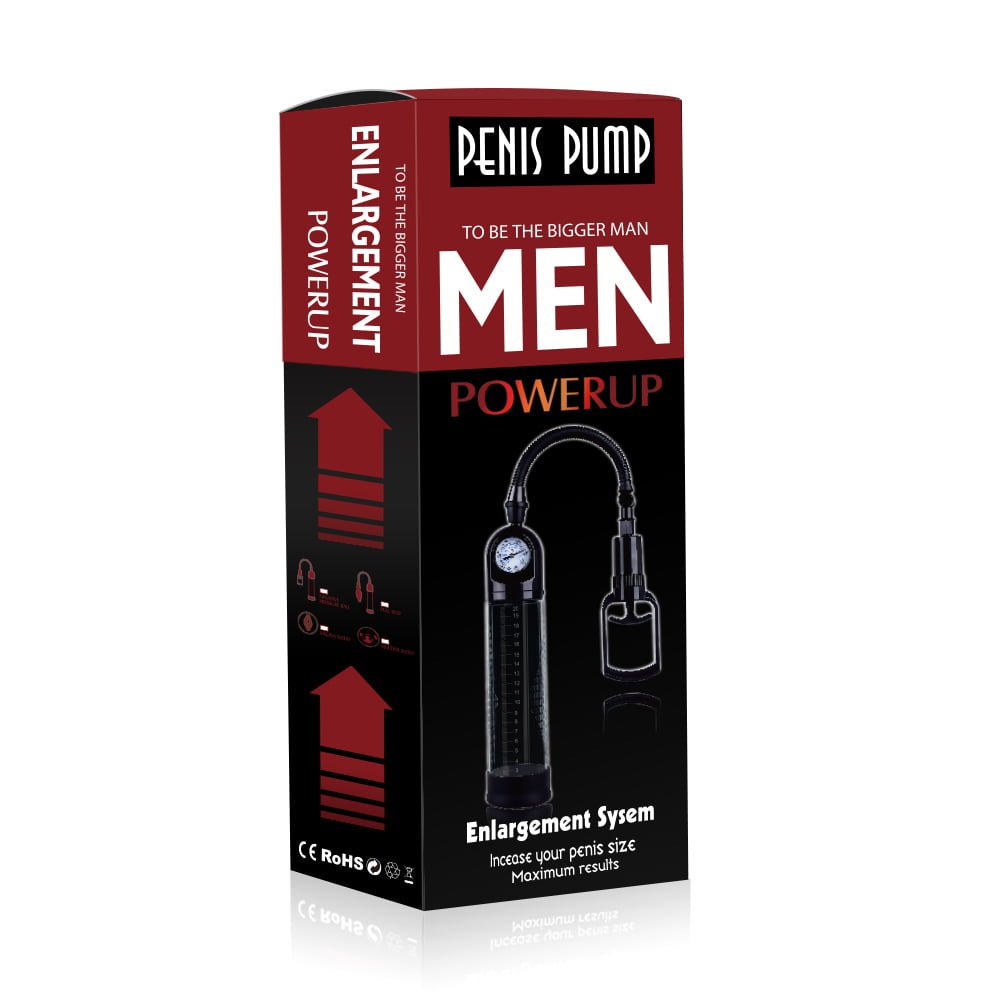 Powerup Penis Pump Enlargement System with Pressure Gauge - Clear