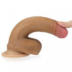 Lovetoy Products Dual Layered Silicone 7" Nature Cock - Brown