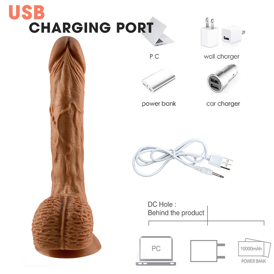 Telescopic Ultra Realistic 8.5'' Thrusting Dildo with Remote Control