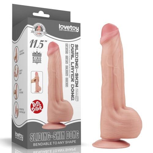 Lovetoy 11.5" King Sized Sliding-Skin Dual Layer Realistic Dildo