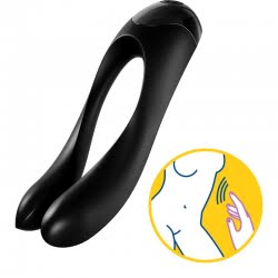 Satisfyer Candy Cane Finger Vibrator - Black