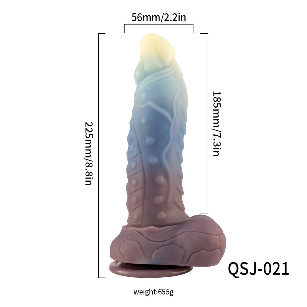 Liquid Silicone 8.8" Dildo with Balls & Suction Cup