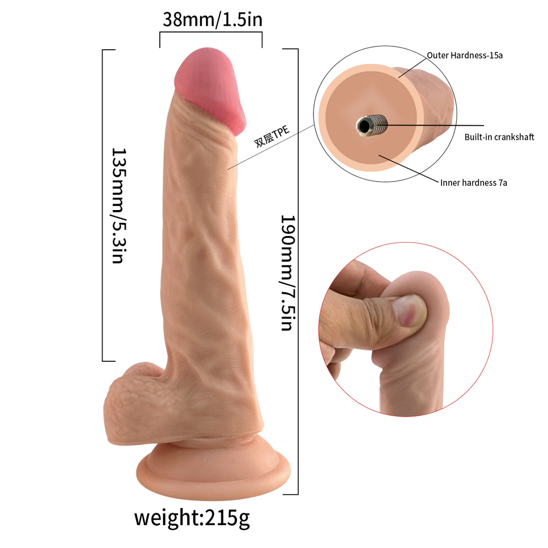 Ultra Realistic 7.5" Dildo with Balls