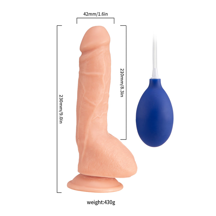 Realistic 9" Ejaculating Dildo with Balls
