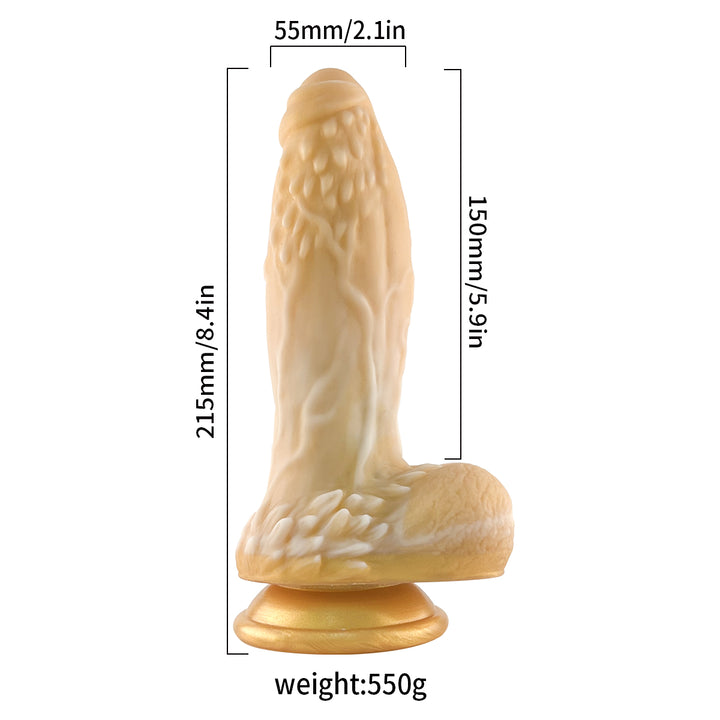 Liquid Silicone Series 8.4'' Rechargeable Vibrating Dildo with Remote - Light