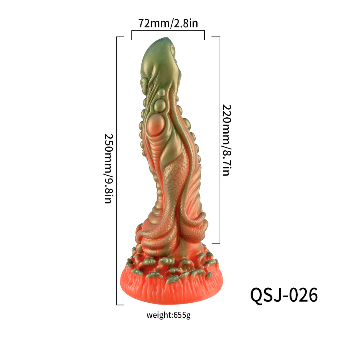 Liquid Silicone 9.8" Dragon Dildo with Suction Base