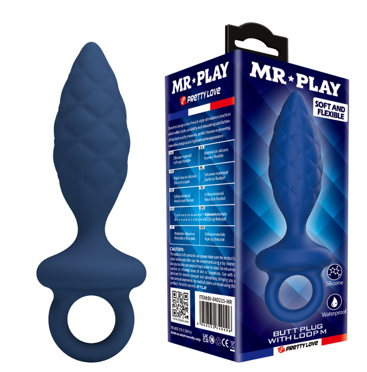 Mr Play Michael Silicone Butt Plug with Loop