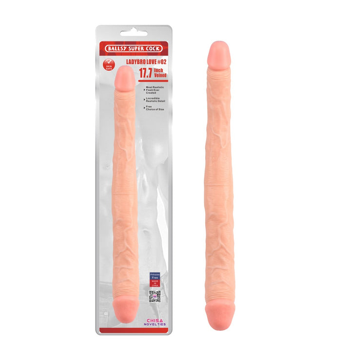 Ballsy Super Cock Lovebro 17.7" Tapered Double Ended Dildo #2 - Double Ended Dildo - Australia - Sexy Devil