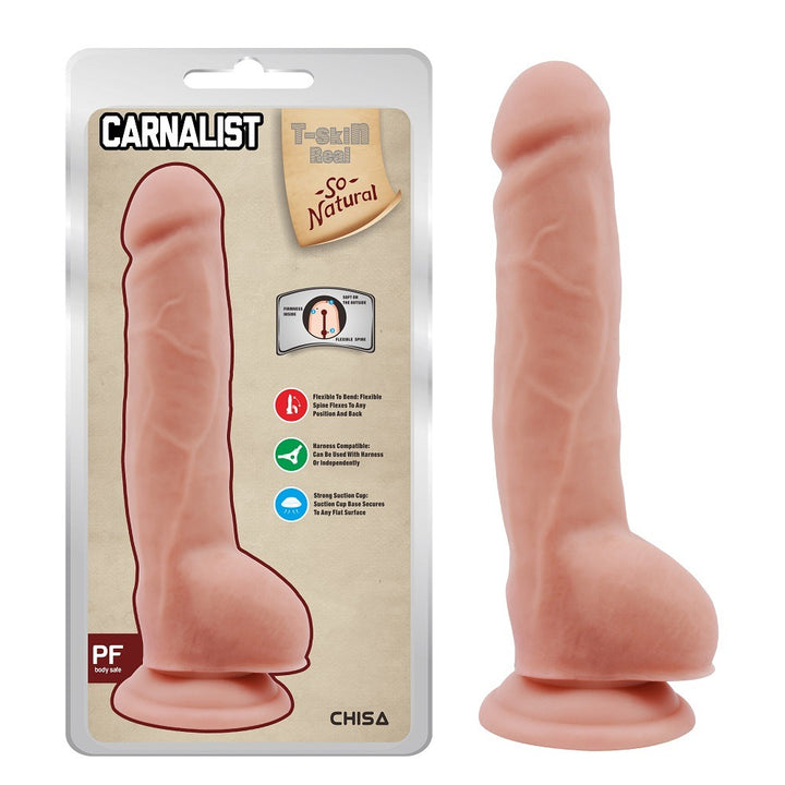 T-Skin Real Feel Carnalist 9" Suction Cup Dildo
