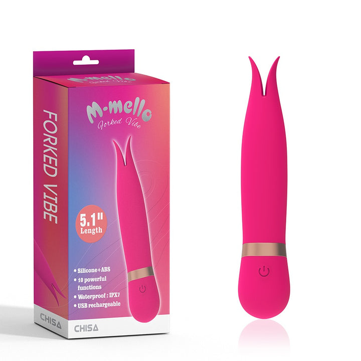 M-Mello 5.1" Rechargeable Forked Vibe