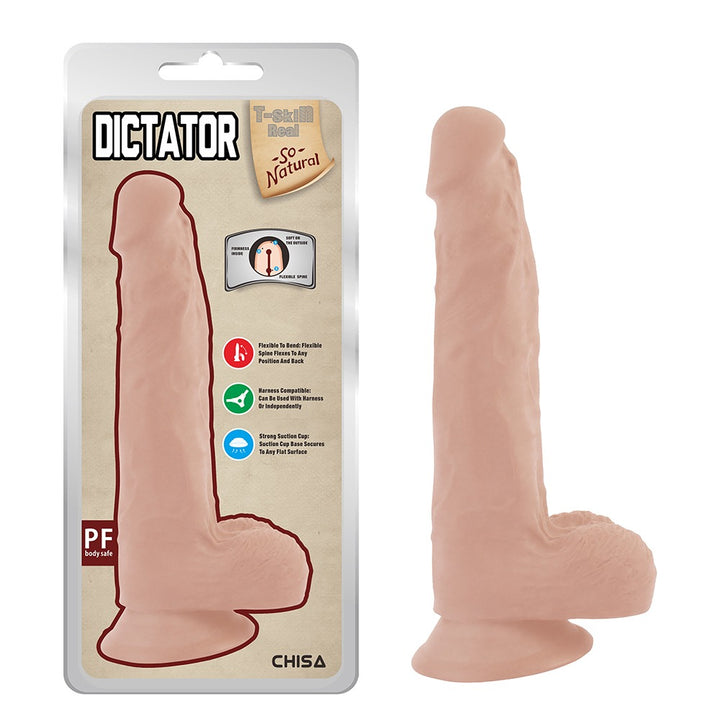 T-Skin Real Feel Dictator 8.1" Suction Cup Dildo