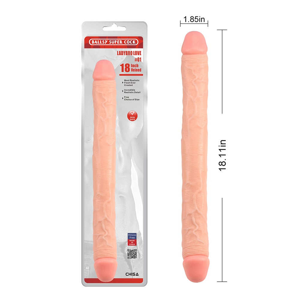 Ballsy Super Cock Lovebro 18" Double Ended Dildo #1 - Double Ended Dildo - Australia - Sexy Devil