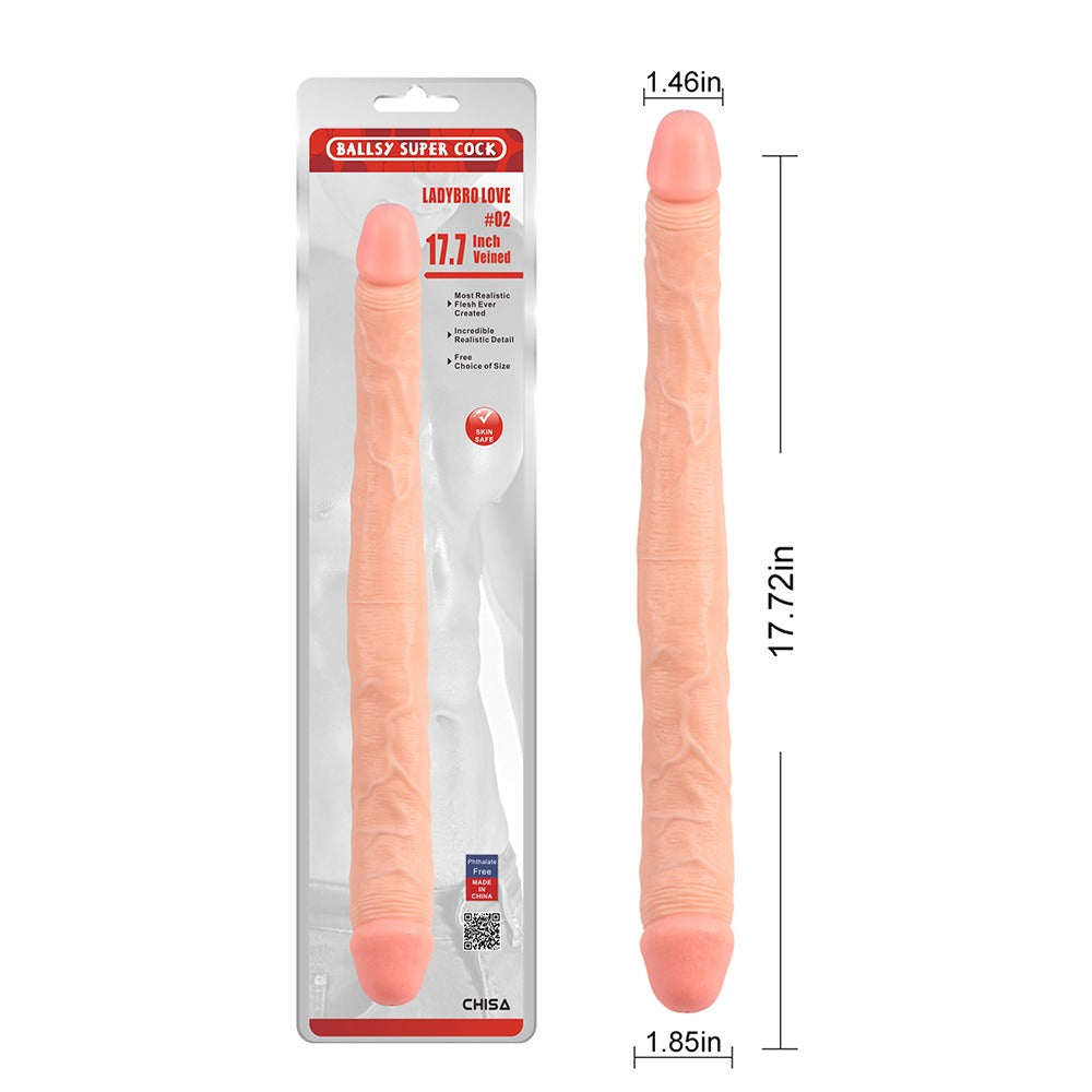 Ballsy Super Cock Lovebro 17.7" Tapered Double Ended Dildo #2 - Double Ended Dildo - Australia - Sexy Devil