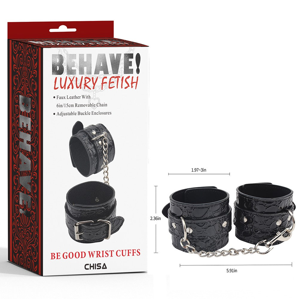 Behave! Luxury Fetish Be Good Wrist Cuffs