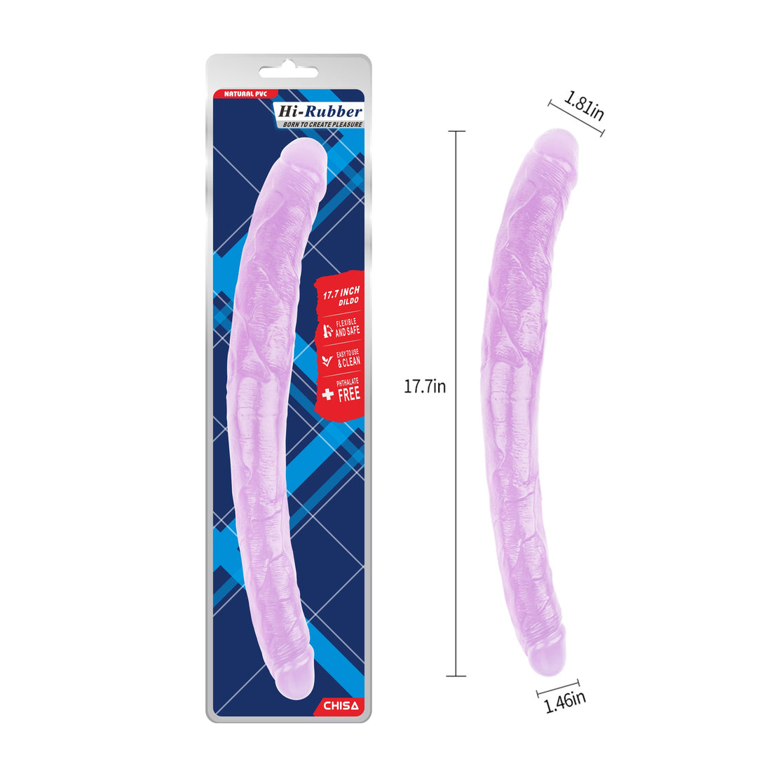 Hi Rubber 17.8" Tapered Double Ended Dildo