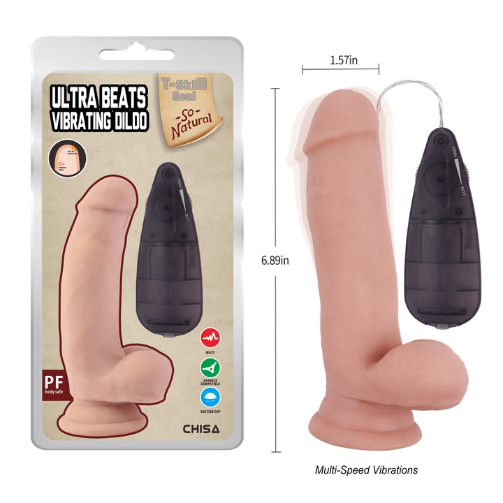 G-Spot Beast T-Skin 7" Realistic Vibrating Dong