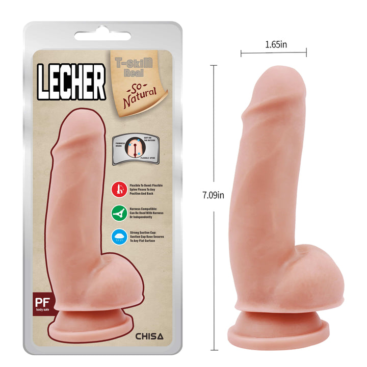 T-Skin Real Feel Lecher 7" Suction Cup Dildo