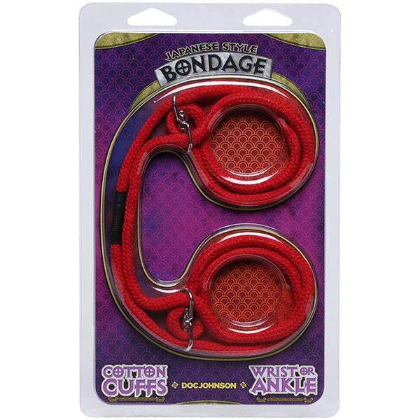 Doc Johnson Japanese Style Bondage Wrist or Ankle Cuffs - Red