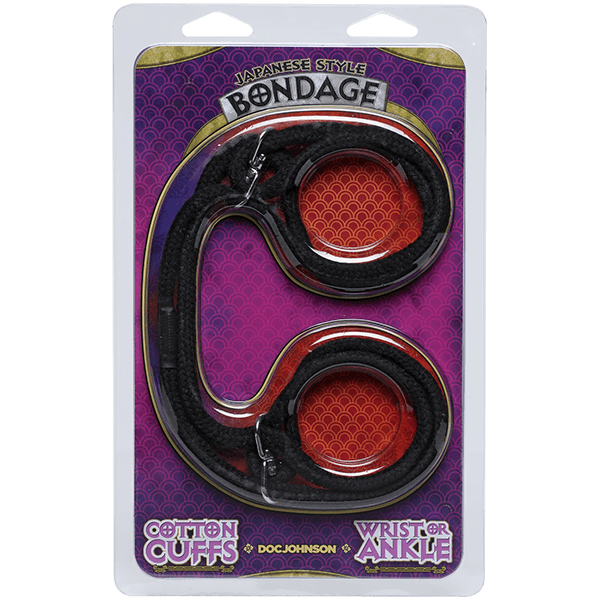 Doc Johnson Japanese Style Bondage Wrist or Ankle Cuffs - Black