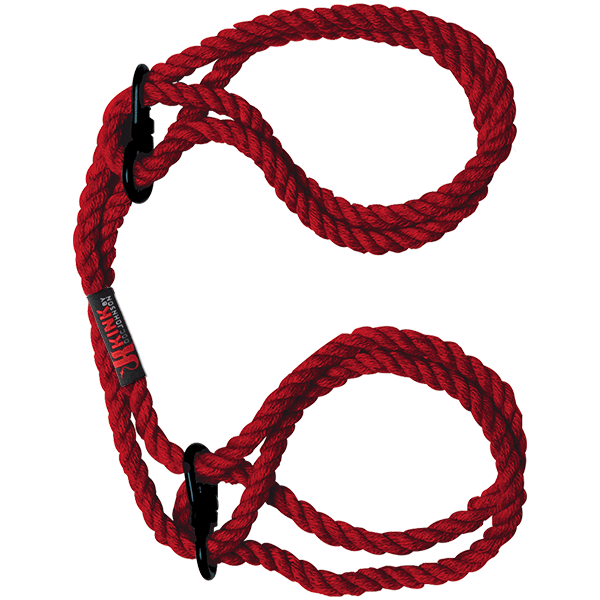 Kink by Doc Johnson Hogtied Bind & Tie 6mm Hemp Wrist or Ankle Cuffs - Red