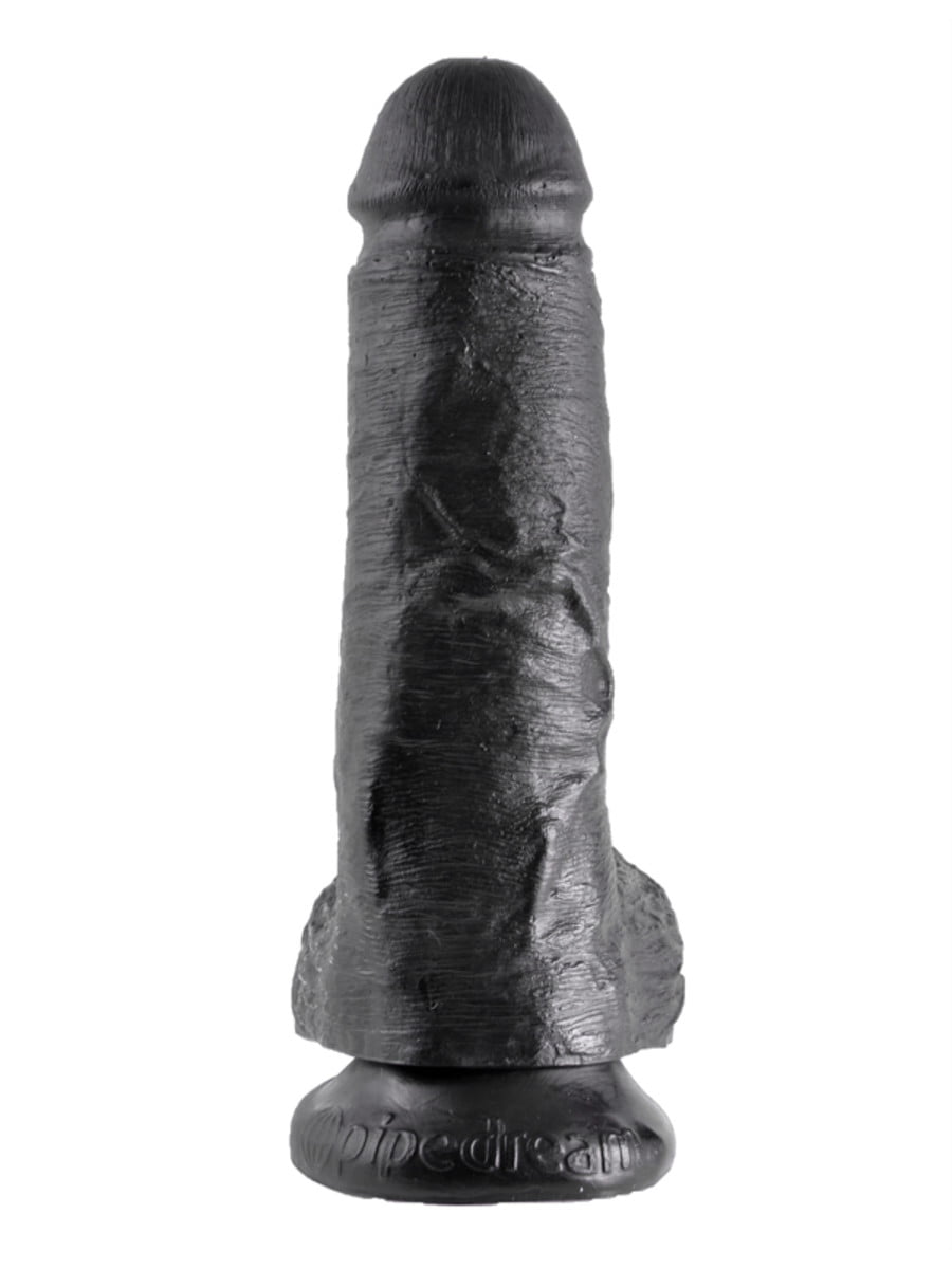 Pipedream King Cock 8" Cock with Balls - Black