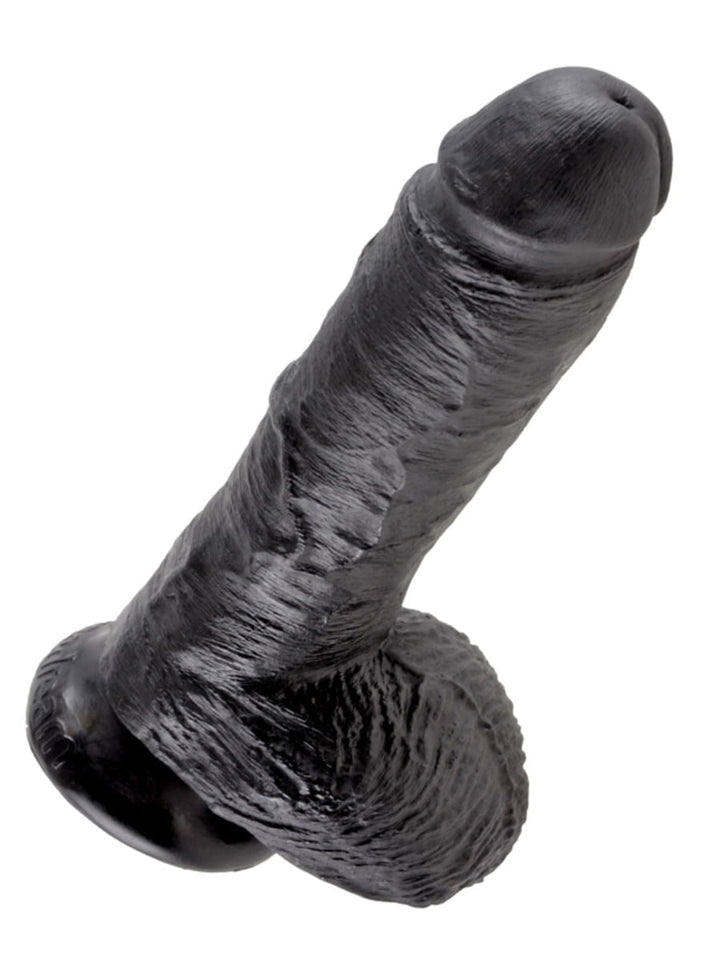 Pipedream King Cock 8" Cock with Balls - Black