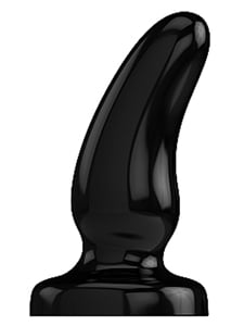 Shots Toys Bottom Line 4" Butt Plug - Model 7 - Black