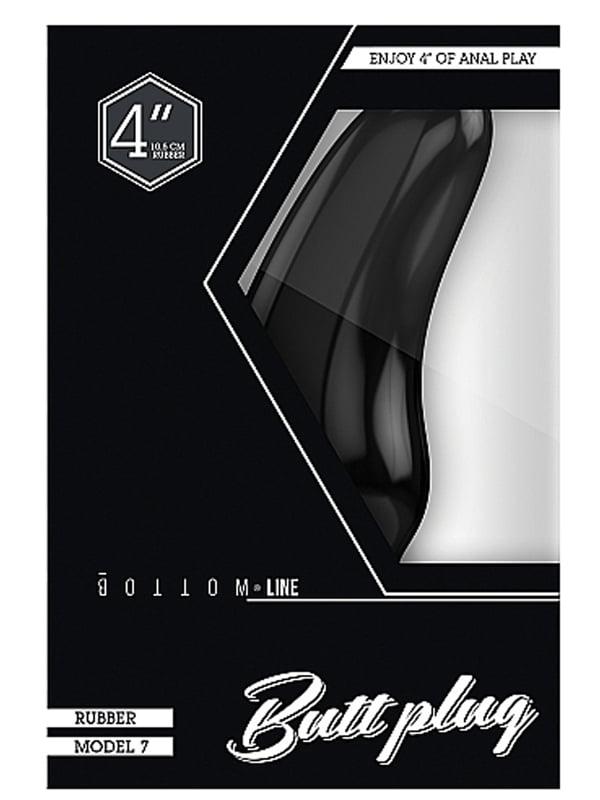 Shots Toys Bottom Line 4" Butt Plug - Model 7 - Black