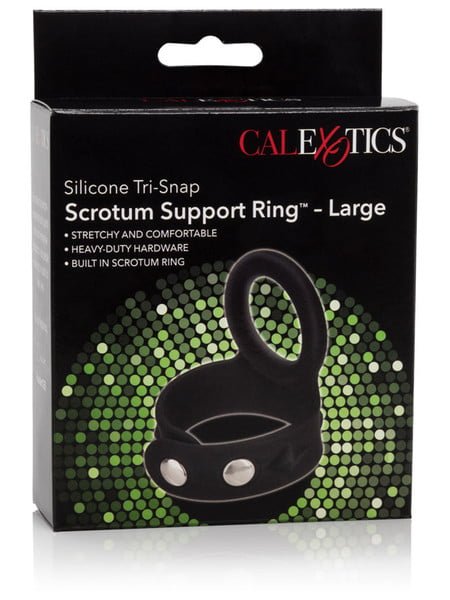 CalExotics Silicone Tri-Snap Scrotum Support Ring-4185