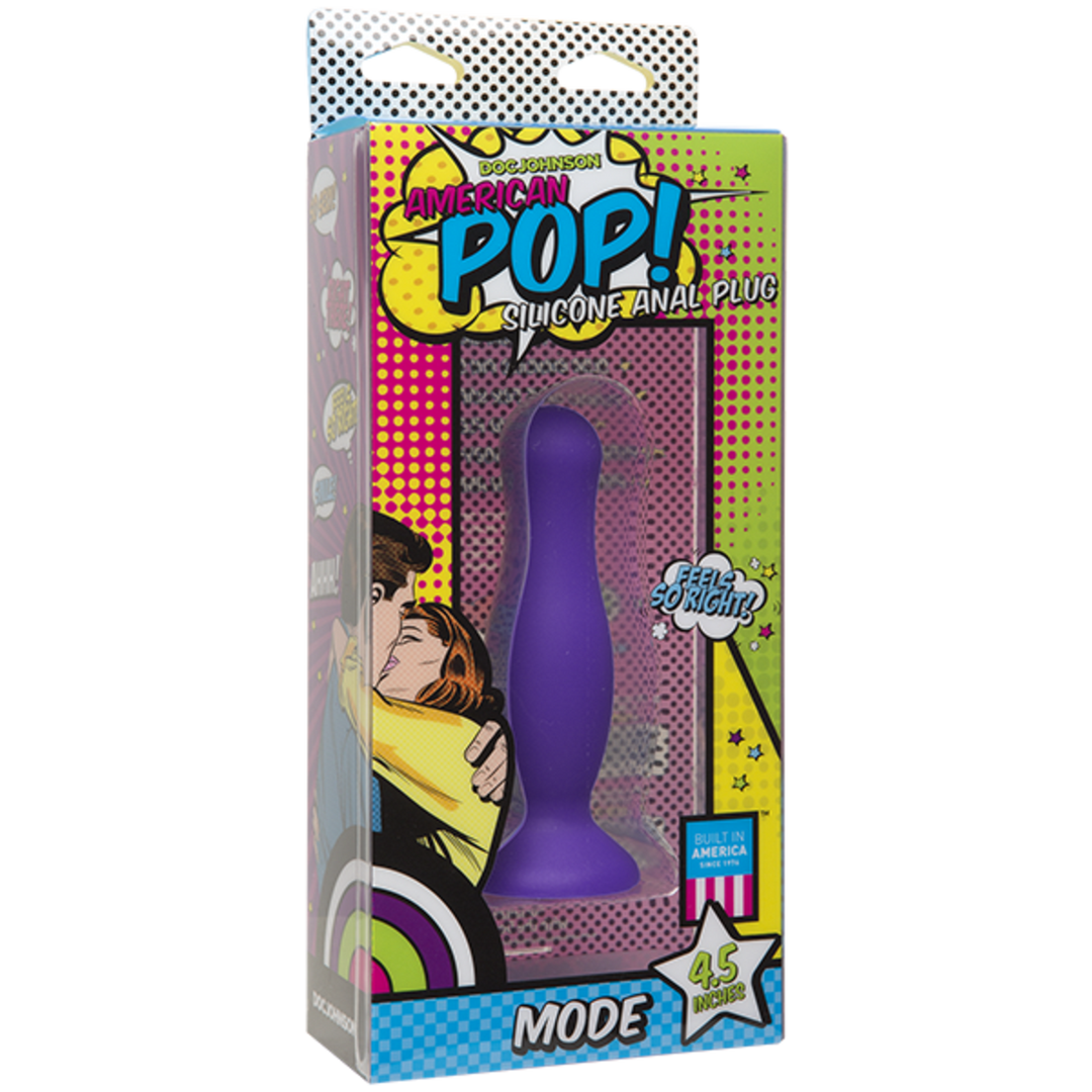 Doc Johnson American Pop! Mode 4.5" Silicone Anal Plug - Purple