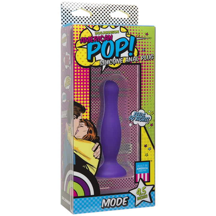 Doc Johnson American Pop! Mode 4.5" Silicone Anal Plug - Purple