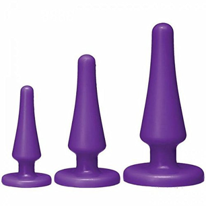 Doc Johnson American Pop! Launch Silicone Anal Plug Trainer Kit - Purple