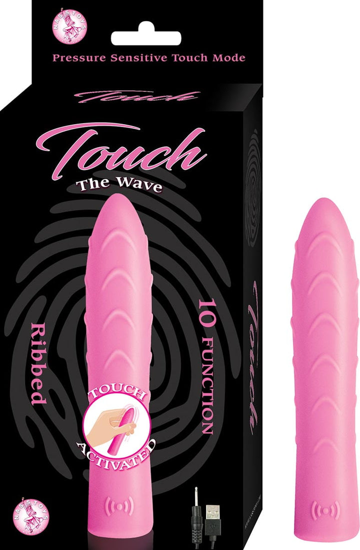 Nasstoys Touch The Wave Rechargeable Touch Activated Bullet - Ribbed - Pink