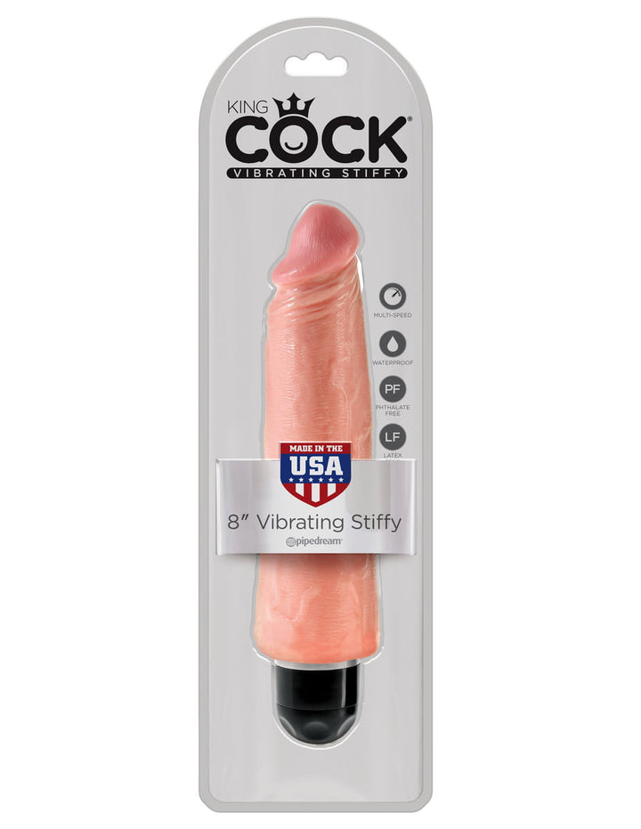 King Cock 8" Vibrating Stiffy - Flesh