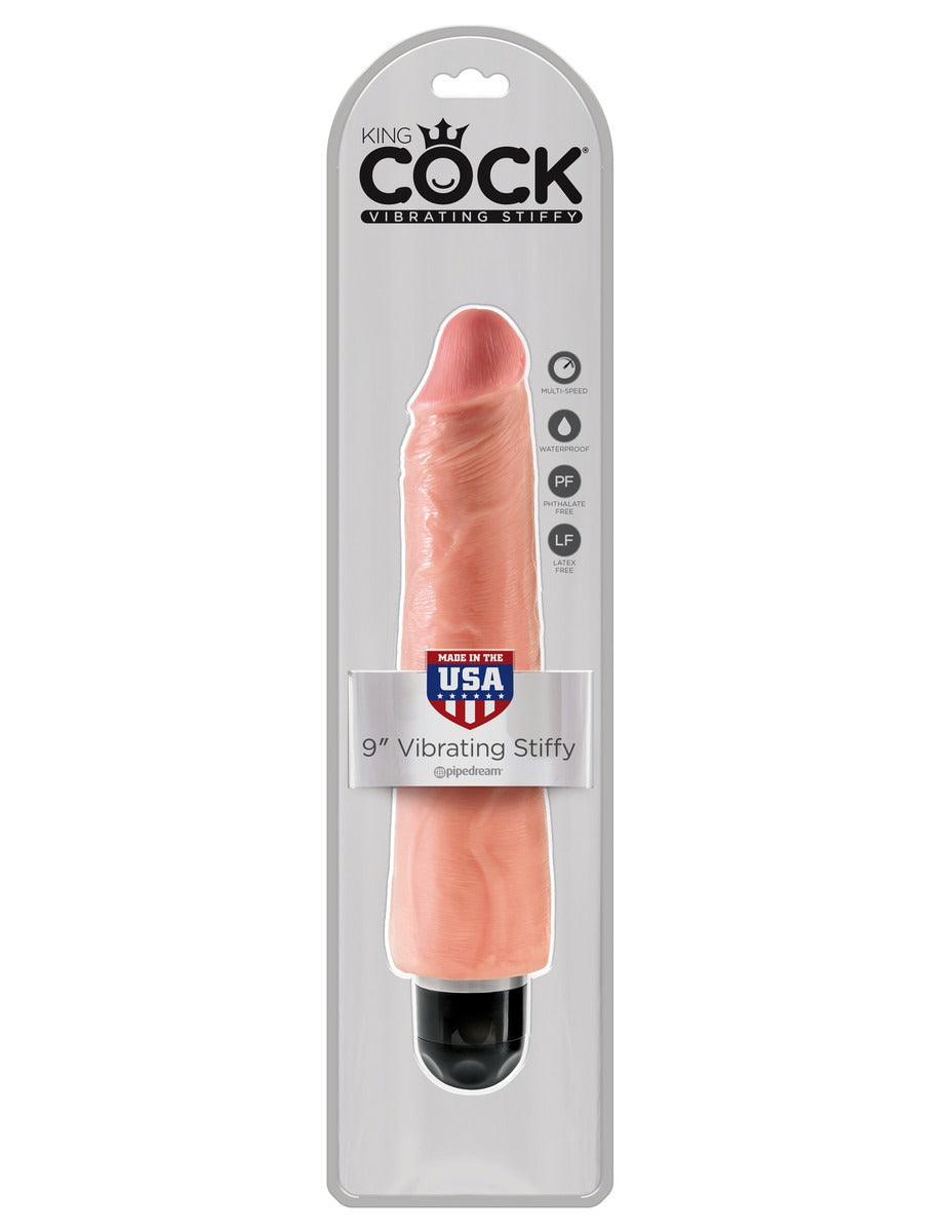 King Cock 9'' Vibrating Stiffy - Flesh